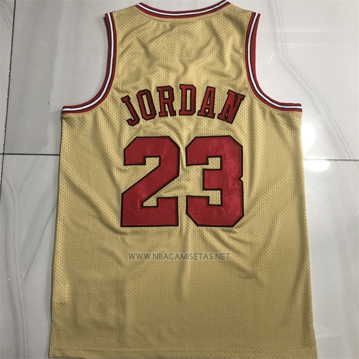 Camiseta Chicago Bulls Michael Jordan NO 23 Mitchell & Ness 1995-96 Oro